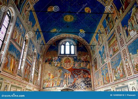 wonderful giotto fresco cycle   scrovegni chapel padua italy stock photo image