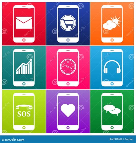 vector mobile phone icons editorial stock image illustration  communion