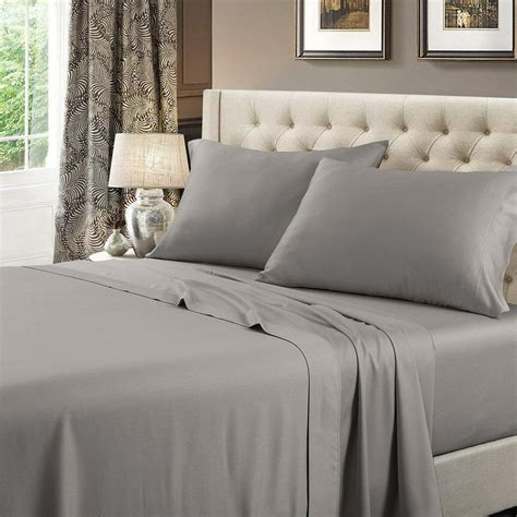 luxury extra deep   pocket sheet sets  cotton  thread count queen size gray
