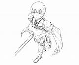 Claymore Coloring Clare Sword Pages Cute Another sketch template