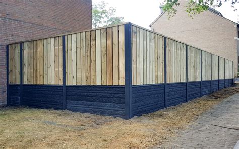 set hout beton schutting privacy rotsmotief grenen scala outdoor living