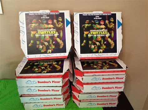 ninja turtle party favors pizza boxes easy to make and