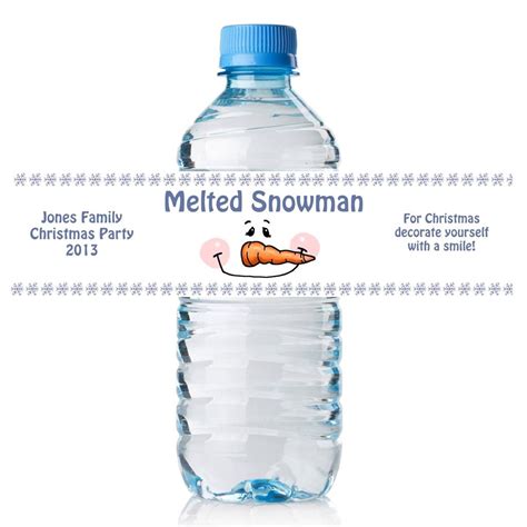 personalized melted snowman water bottle labels ebay