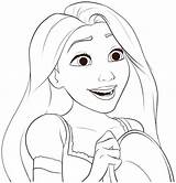 Rapunzel Coloring Princess Pages Disney Colouring Face Easy Kids Tangled Printable Girls Print Sheets Princesses Excited Getting Color Drawing Drawings sketch template