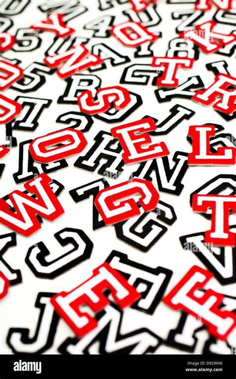 bunch  varsity font sticker letters  numbers  red  black