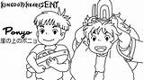 Ponyo Coloring Pages Ghibli Studio Sosuke Arianna Printables Library Clipart Template Popular sketch template