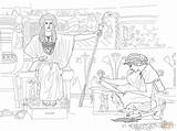 Pharaoh Dream Overseer Granaries Interprets Pharaohs sketch template