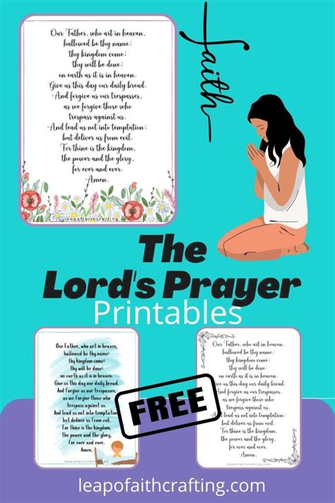 lord prayer printable  size