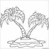 Palm Coconut Tree Pages Trees Island Coloring Clipart Illustration Color Royalty Toon Hit Beach Kids Online Print sketch template