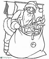 Santa Coloring Christmas Pages Claus Bag Color Gifts Printable Colouring Preparing Print Drawing Clipart Gift Toys Online Presents Morning Holiday sketch template