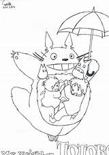 Totoro Voisin Ghibli sketch template