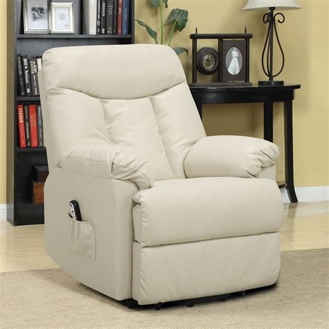 electric lift chair recliner cream leather power motion lounge seat wall hugger lifts lift