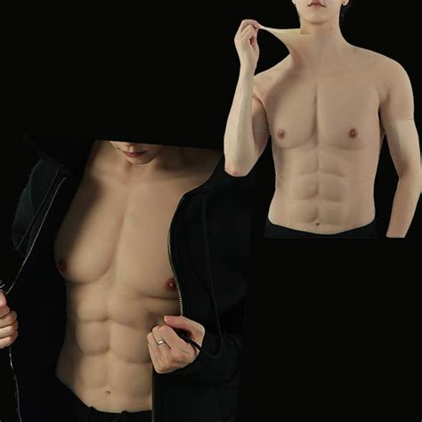 realistic silicone muscle suit fake muscles silicone male chest