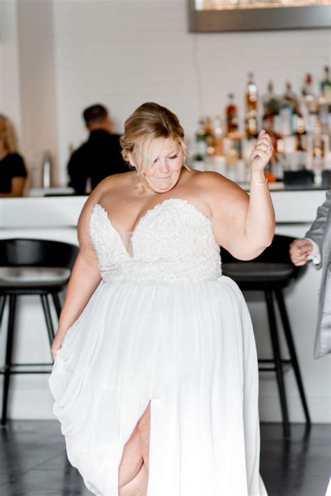 Kathie Plus Size Wedding Gown Sexy Slit Aline Strut