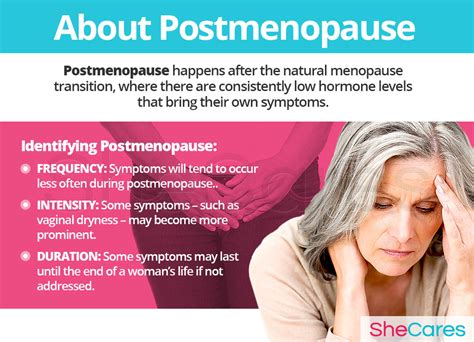 postmenopause symptoms shecares
