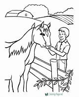 Coloring Farm Pages Horse Farmer Colouring Printable Color Kids Sheets Animals Horses Drawing Animal Print Fun Jobs Petting Raisingourkids Visit sketch template