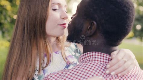 Interracial Couple And Selfie Camping In Nature With Happiness And