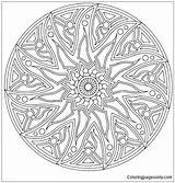 Mandala Complex Pages Coloring Adult sketch template