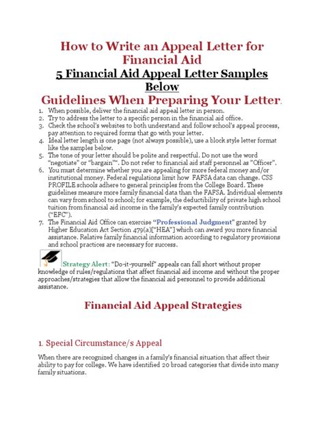 special circumstances financial aid letter   letter