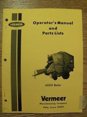 vermeer  baler operators  parts manual