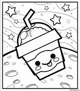 Coloring Pages Kawaii Milkshake Ice Print sketch template