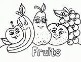 Coloring Pages Fruits Vegetable Fruit Kids Color sketch template