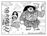 Coloring Moana Kids Pages Tui Chief Simple Color Children Disney Characters sketch template