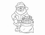 Santa Claus Bag Gifts Coloring Coloringcrew sketch template