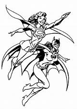 Supergirl Batgirl sketch template