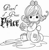 Coloring Pages Precious Moments Pearl Great Price Parable Color Sheets Halloween Book School Kids Printable Print Crafts Pearls Sunday Christmas sketch template