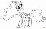 Luna Coloring Pages Mlp Alicorn Pony Little Princess Template sketch template