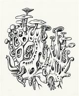 Trippy Mushroom Drawing Drawings Coloring Pages Weed Mushrooms Pencil Sketch Tumblr Stoner Cartoon Magic Space Easy Getdrawings Moon Template Clipartmag sketch template