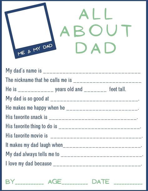 printable dad questionnaire