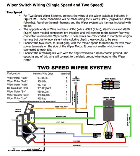 wiper motor wiring diagram