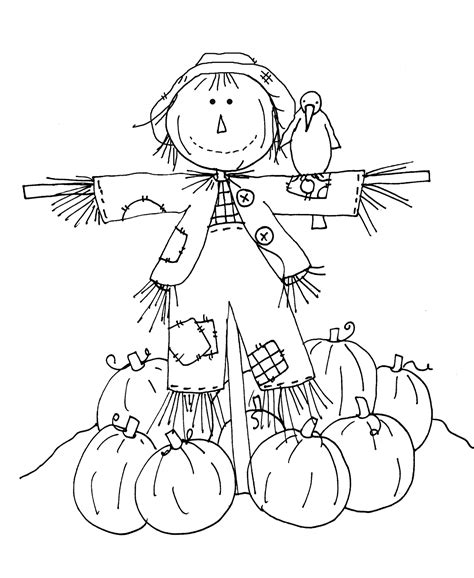 printable scarecrow coloring pages printable templates