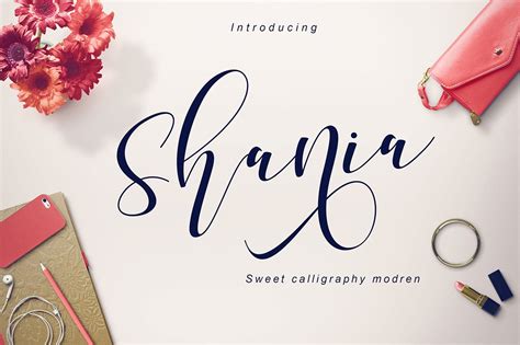 shania sweet calligraphy bonus ~ script fonts ~ creative market