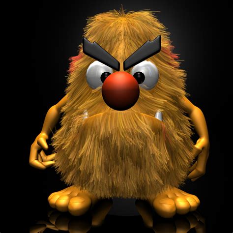 3d Model Hairy Monster Rigged Vr Ar Low Poly Rigged Cgtrader