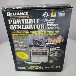 reliance brk  circuit portable generator transfer switch kit  ebay