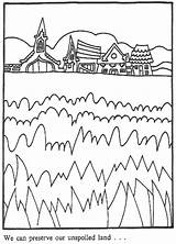 Coloring Field Town Pages Kids Printable Background Template Tractor Farm Popular Templates sketch template