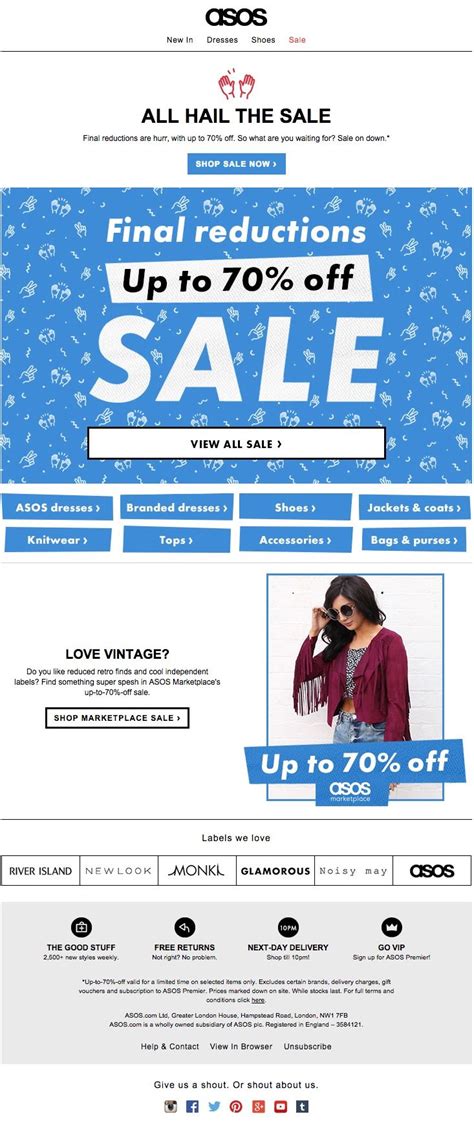 offer email deal discount asos email marketing inspiration asos lace sale