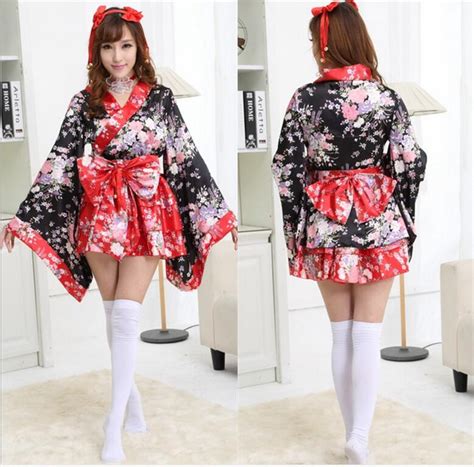 red cherry blossoms kimono dresses halloween heavy sakura cosplay anime