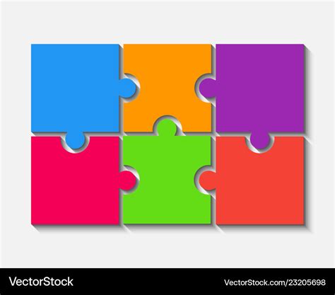 color puzzle pieces jigsaw  steps infographic vector image