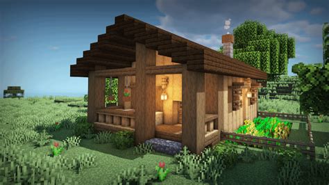 heres     starter cabin housebase   small farm minecraft