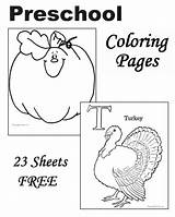 Coloring Thanksgiving Preschool Pages Sheets Turkey Games Party Printable Kids Worksheets Paper Indian Craft Brown sketch template
