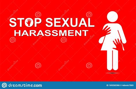 Stop Sexual Harassment On Red Stock Illustration Illustration Of