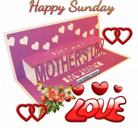 happy sunday mothers day card  flowers  hearts   bottom