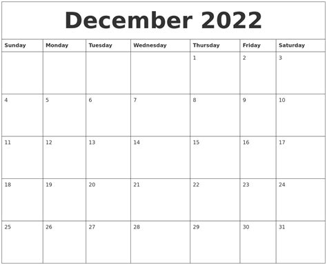 december    calendar