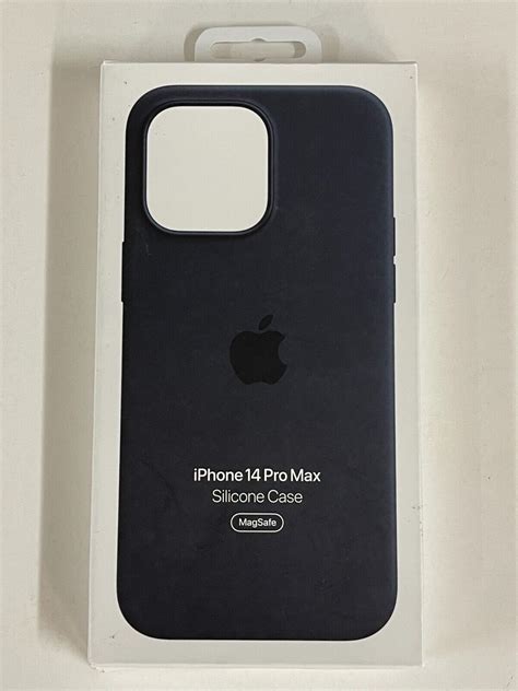 genuine apple silicone soft case wmagsafe  iphone  pro max midnight black  ebay