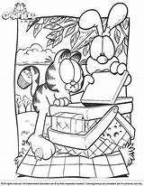 Coloring Garfield Printable Library sketch template