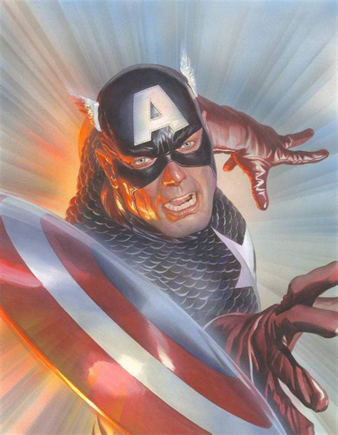 alex ross signed marvelocity captain america giclee  canvas limited